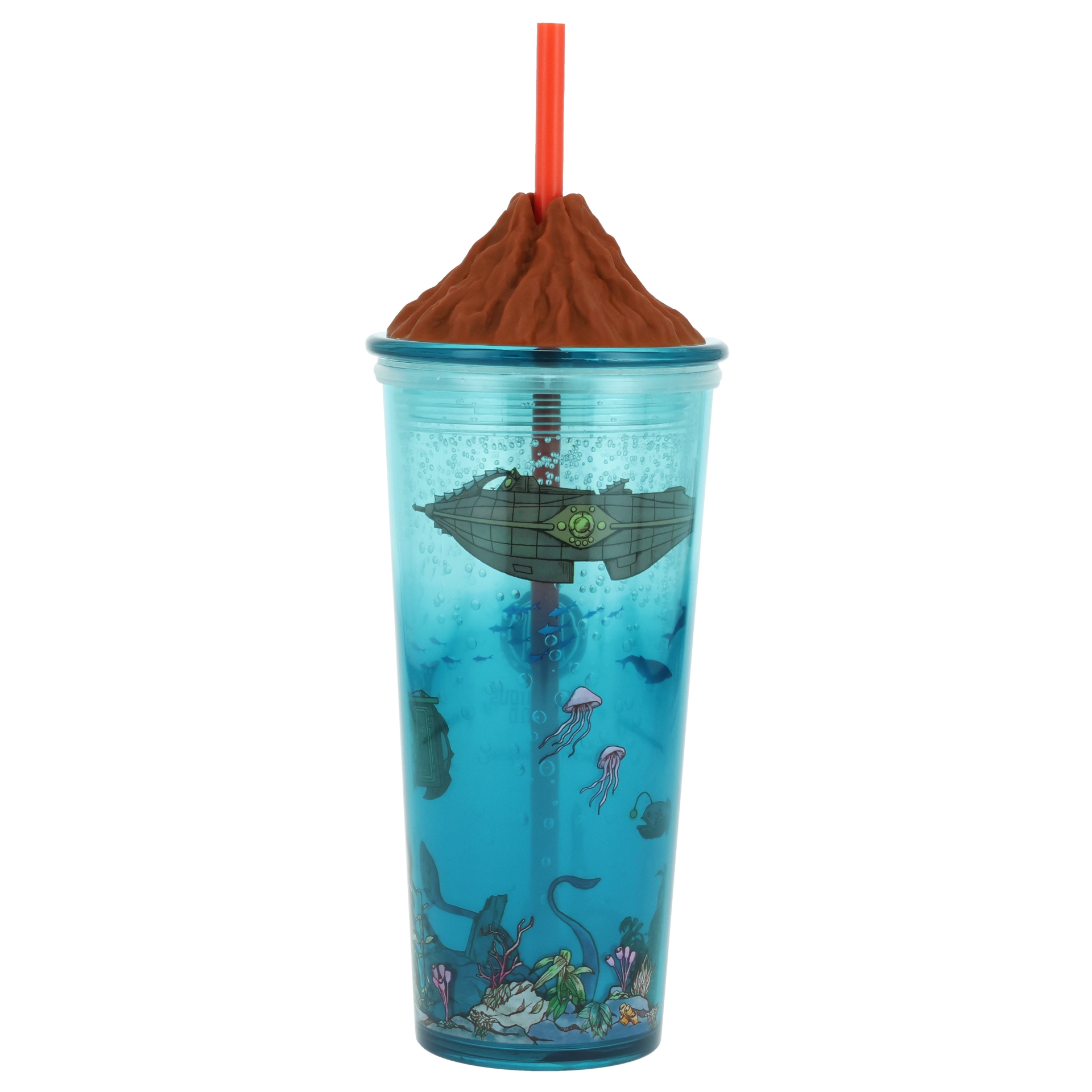 火山と海底をモチーフにしたタンブラー