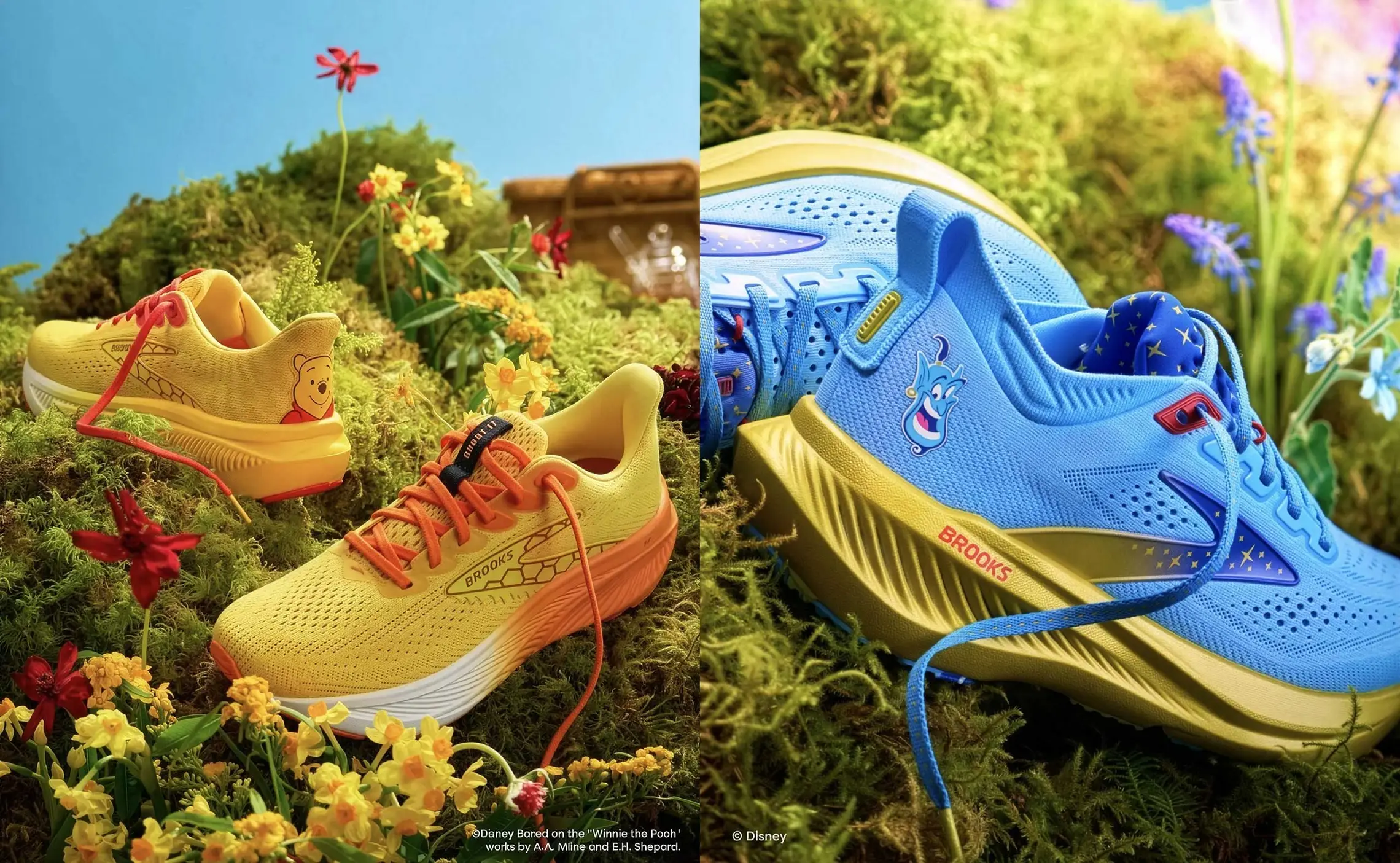 プーさんとジーニーモデルの自然な背景での撮影