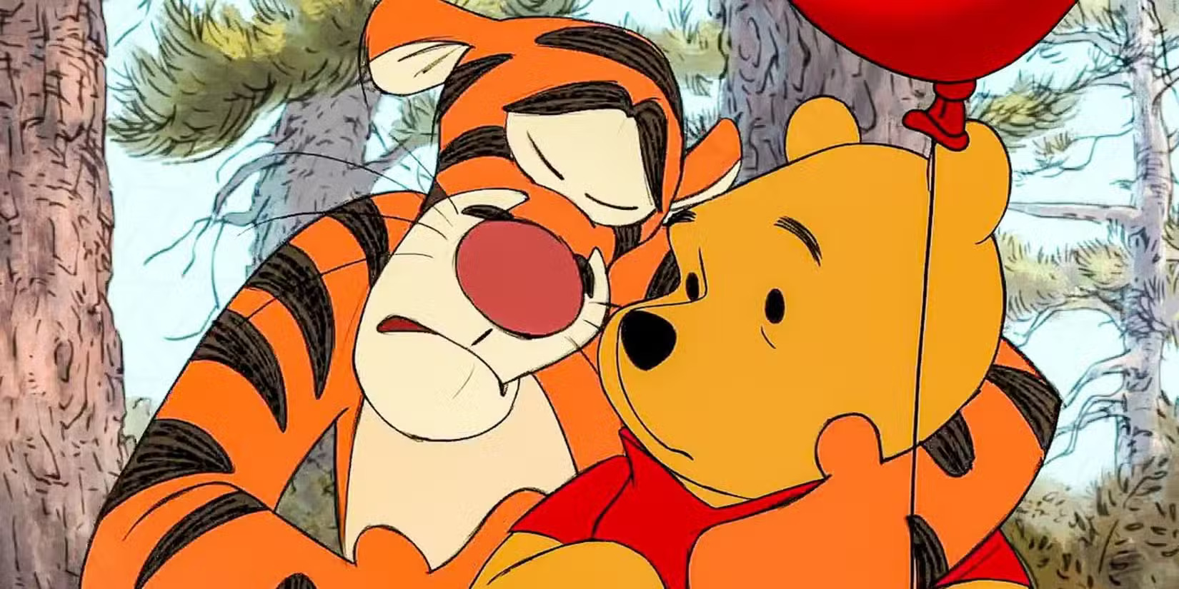 くまのプーさんとティガーの優しいタッチのアニメーション