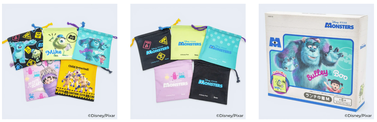 ディズニー・ピクサーキャラクターのランチ巾着とブラインドBOXセット