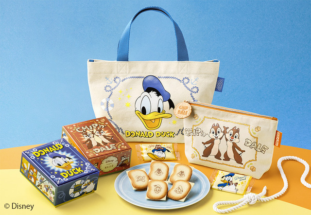 ドナルドダック、チップ&デールのショコラサンドとランチトートバッグ、ポーチのセット
