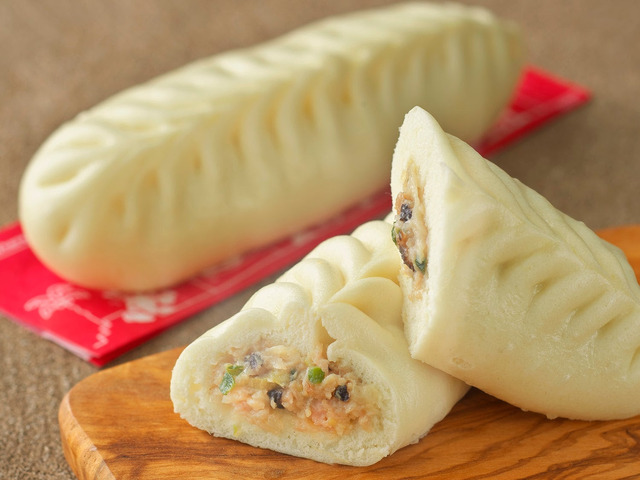 中華まんの断面とフィリング
