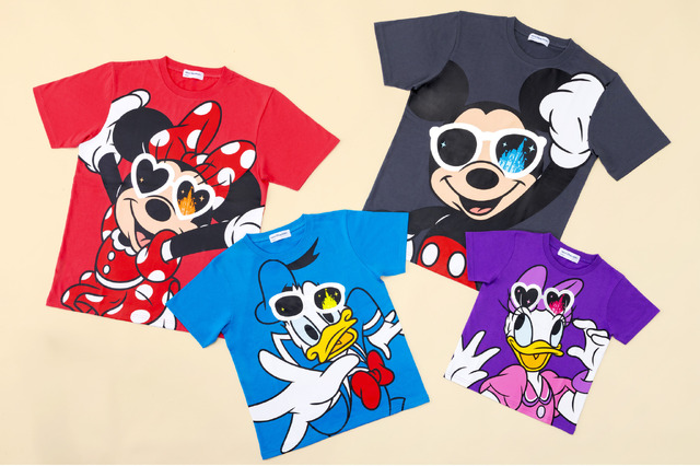 ミッキー・ミニー・ドナルド・デイジーのサングラスデザインTシャツ4種