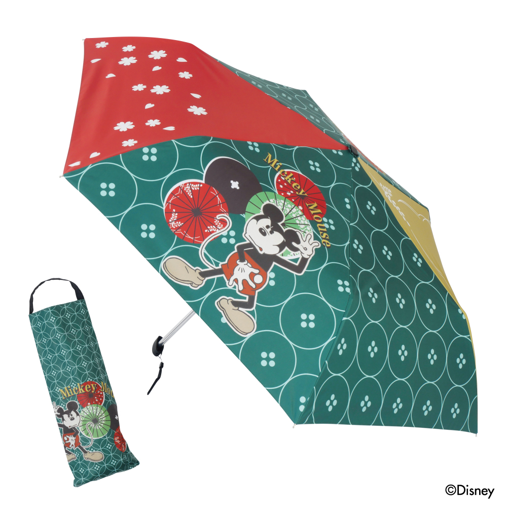 Mickey meets JAPAN 晴雨兼用傘「踊り傘」柄 本体と収納ケース