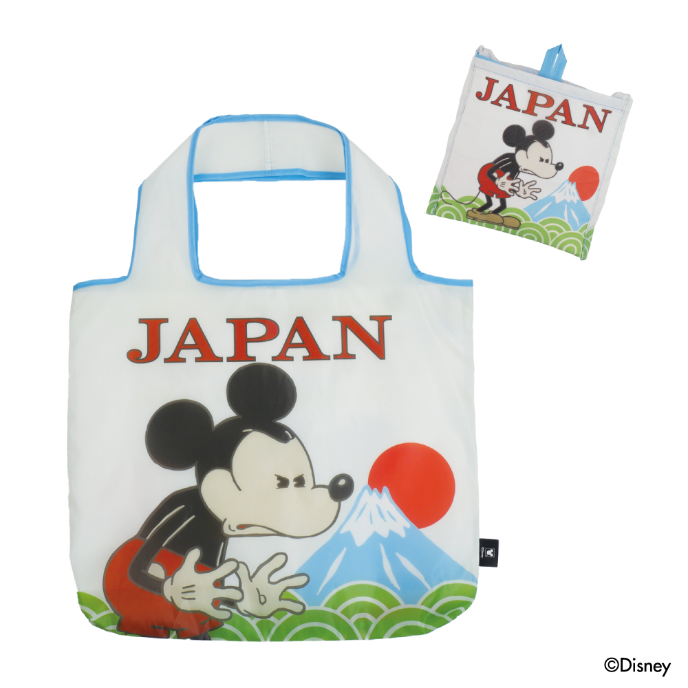 Mickey meets JAPAN エコバッグ「日の出富士」柄 本体と収納時