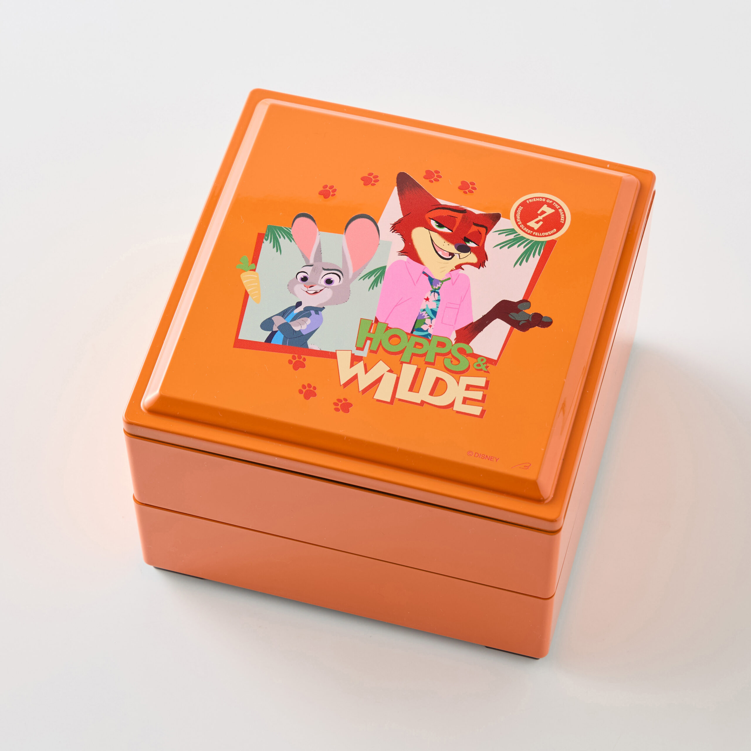 ズートピア2おせちの重箱の蓋 HOPPS & WILDEのロゴとジュディ・ニックのイラスト